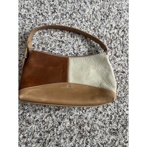 VTG Gianni Chiarini 3 Tone  Italian Leather Clutch Handbag Shoulder Purse